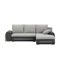 Sofa.de Ecksofa mit Beleuchtung und Schlaffunktion Emma ¦ grau ¦ Maße (cm): B: 280 H: 96 T: 184