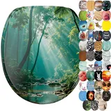 Sanilo Toilettendeckel mit Absenkautomatik, hochwertiger WC Sitz, einfache Montage, stabile Scharniere (Rainforest)