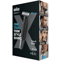 Braun Series X, Hybrid Elektrische Herren Bart & Körperrasierer 4D Klinge, SkinShield Wasserfest, Wireless XT5200
