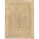 Hamid Jute Teppich, Alhambra Teppich Handgewebt 100% Naturfaser de Jute, Wohnzimmer, Schlafzimmer, Flurteppich, Farbe Natur (300x400cm)