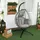 Outsunny Hängesessel oval Grau 1-Sitzer mit Gestell