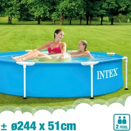 Intex Metal Frame Pool Set 244 x 51 cm inkl. Filterpumpe