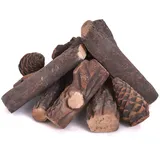GIANTEX Gaskaminscheite, 9 Stück, kleine Feuerstelle, dekorative Keramik-Brennholz für Innen- und Außenkamine, keramische Holzscheite Gaseinsätze, belüftet, künstliches Feuerscheite-Set für Kamine