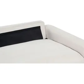 Beliani Ecksofa Cremeweiß Chenille Stoff Linksseitig für 3 Personen L-Form Polsterung Gepolstert Schwarze Metallbeine Modern Couch für Wohnzimmer
