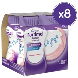 Fortimel Protein 2 kcal/ml Erdbeer-Geschmack 32X200 ml Flüssigkeit