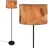 Briloner - Stehlampe mit Blätterdekor, Ein/Aus Fußtaster, E27, max. 10W, Boho, aesthetic, Stehleuchte, Leselampe, Wohnzimmerlampe, Standleuchte, Dekolampe, 35 x 161 cm (DxH), Caffefarben