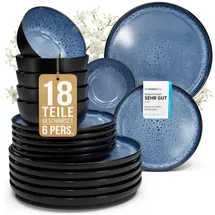 PURE LIVING INTERIOR DESIGN Ibiza Tafelservice 18-tlg. blau