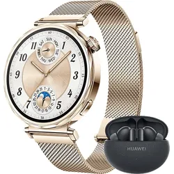 HUAWEI Watch GT5 41 MM + FreeBuds 5i Smartwatch Milanese, 130-190 mm, Gold