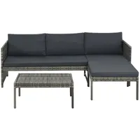 vidaXL Garten-Lounge-Set grau 44480