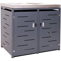 MCW 2er-/4er-Mülltonnenverkleidung H40 125x140x102cm Anthrazit