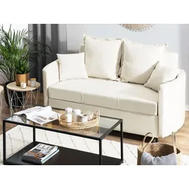 Beliani Schlafsofa 2-Sitzer Hovin Stoff Hellbeige
