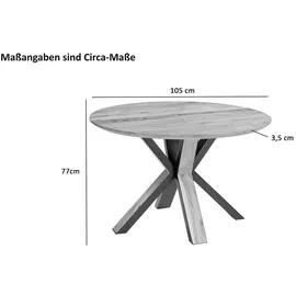 möbelliebling Runder Esszimmertisch 105 x 77 cm Akazie naturfarben