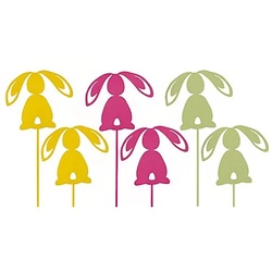 Hasen-Stecker aus Metall, 9,5 cm, 6 Stück