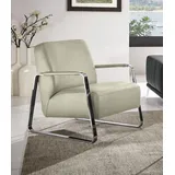 Cocktailsessel W.SCHILLIG "quadroo Designsessel, Loungesessel", beige (sahara s37), B:65cm H:82cm T:82cm, Velourgewebe V41 (100% Polyester);Longlife Xtra-Leder Z59 - Glattleder;Longlife Xtra-Leder Z73 - Glattleder;Stoff S37 (100% Polyester): Luxus-Microfaser in Lederoptik, Sessel, Cocktailsessel, mit bezogenen Armlehnen, Gestell in Chrom glänzend