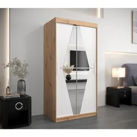 abiks möbel Schwebetürenschrank BOLIWIA 100 x 200 x 62 cm Weiß