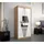 abiks möbel Schwebetürenschrank BOLIWIA 100 x 200 x 62 cm Weiß