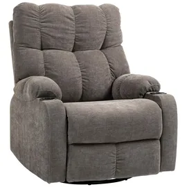 Homcom Relaxsessel mit Liegefunktion 96 x 108 x 0 cm Braun/Bronze drehbar