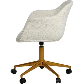 Jahnke »SHELL WORX«, 1 St., Bouclé, Büro-/ Schreibtischstuhl, höhenverstellbar, Samt, Gestell in Gold-Look