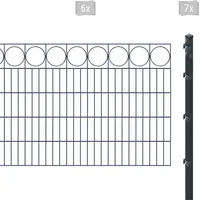 Arvotec Doppelstabmattenzaun ESSENTIAL 100 zum Einbetonieren "Ring" mit Zierleiste, (Set, 13-St), Zaunhöhe 100 cm, Zaunlänge 2 - 60 m grau 12 m x 100 cm