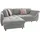 luma-home Ecksofa mit Schlaffunktion und Bettkasten 250x190 cm, Wellenfedern, Ottomane links, Mikrofaser Grau, / 17002