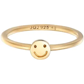 Elli Ring 925 Silber mit Smiling Pinky Ring in gold, | Gr.: 46