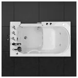 DEKO VERTRIEB BAYERN Whirlpool-Badewanne Luxus Tür Senioren Seniorenbadewanne-Whirlpool Badewanne 122x71 cm Mod