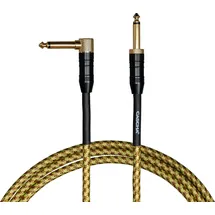 Cascha Professional Line Guitar Cable, Angled, Tweed Natural, 3m