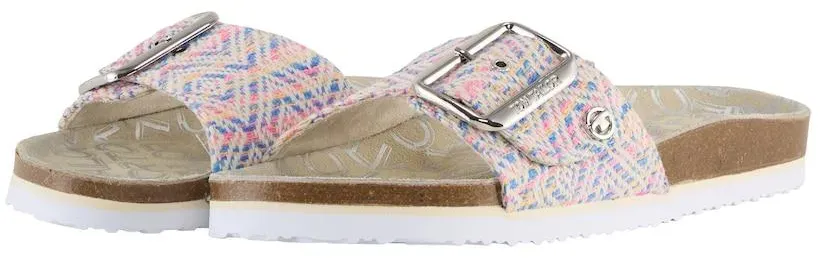 TOM TAILOR Damen Flache Sandalen mit Flechtmuster, rosa, Gemustert, Gr. 37
