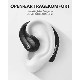 Soundcore BY ANKER AeroFit Pro, Open-ear Kopfhörer Bluetooth Tiefschwarz