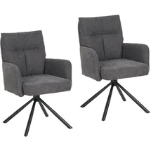 Hti-Living Esszimmerstuhl Kyra Anthrazit 2er-Set