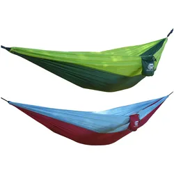 OUTCHAIR Mini Reise Hängematte Hang Out Camping Wetterfest Nylon XL 780 g Leicht Farbe: Grün/dunkelgrün
