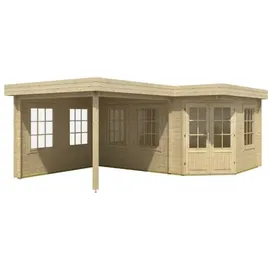Alpholz 5-Eck Gartenhaus Pepe 6,18 x 4,62 x 2,36 m natur