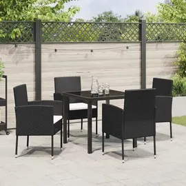 vidaXL Gartenmöbel-Set 5-tlg. Schwarz