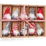 Brubaker 10-teiliges Set Weihnachtsgnome aus Holz und Strick