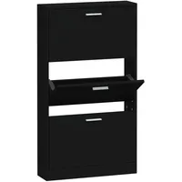 VidaXL Schuhschrank Schwarz 59x17x108 cm Holzwerkstoff