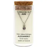 Jojo "Juni" Geburtsstein Kette im Gläschen