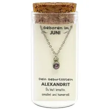 Jojo "Juni" Geburtsstein Kette im Gläschen