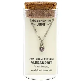 Jojo "Juni" Geburtsstein Kette im Gläschen