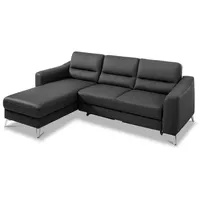 Ecksofa Santos Leder Schwarz