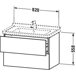 Duravit L-Cube 82x46,9cm, Ei sw, 2 Schubk., wandhängend