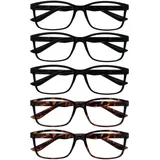 The Reading Glasses Company Die Lesebrille Unternehmen Herren Groß Schwarz Braun Leser Wert 5er-Pack Designer Stil Federscharniere RRRRR83-11122 +1,00