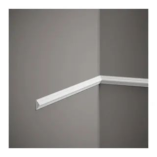 PROVISTON Zierleiste Polystyrol, 10 x 22 x 2000 mm, Weiß, Wandleiste, Kleben, Polystyrol weiß