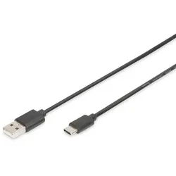 DIGITUS USB Type-C Verbindungskabel, Typ C auf A 480MB, 2.0 Version, schwarz