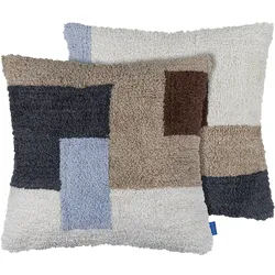 Mette Ditmer - Brick Kissenbezug, gestickt, 50 x 50 cm, dunkelgrau