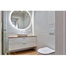 Tulup LED-Lichtspiegel Ø40 cm Badspiegel Dekospiegel Runder Spiegel mit LED-Hintergrundbeleuchtung (Warmweiß 3000K)