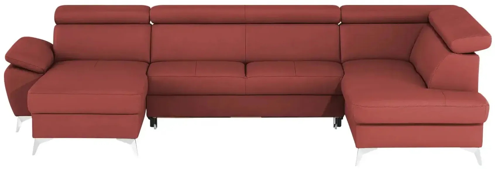 uno Wohnlandschaft mit verstellbarem Kopfteil Apollo ¦ rot ¦ Maße (cm): B: 338 H: 96 T: 210.0
