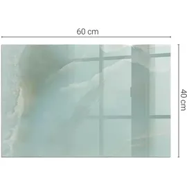 Tulup Glasbodenplatte Rechteck 60 x 40 cm 0,4 m Zartes Marmormuster/Türkis