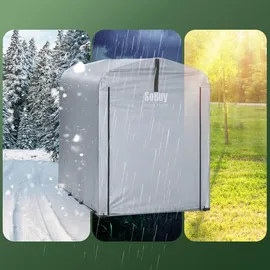 SoBuy Fahrradgarage für 1-2 Fahrräder, wetterfest, grau, silber