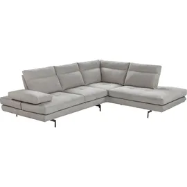 Calia Italia "Toby Wing, B/T: 288/232 cm, Designsofa mit sensationellem Sitzkomfort", beige (ecrù mario), B:288cm H:90cm T:232cm, Mikrofaser mit Nubuk Optik (100% Polyester), Sofas, Ecksofa, L-Form, Sitztiefenverstellung, funktionale Ecke, Füße in schwarz