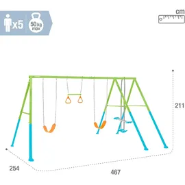 Intex 44130 - 4er Schaukel-Set (467x254x211cm) Schaukel Stahlgerüst